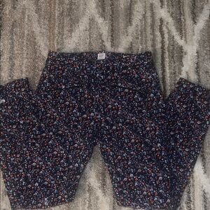 GAP Navy Floral Skinny Ankle Pants